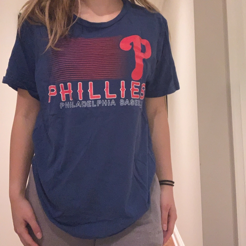 US M unisex phillies navy blue tee